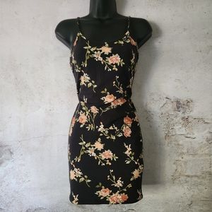 Black & Floral Mini Dress